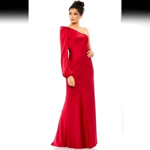 Mac Duggal Red One Shoulder Formal Gown Size 2 NWT